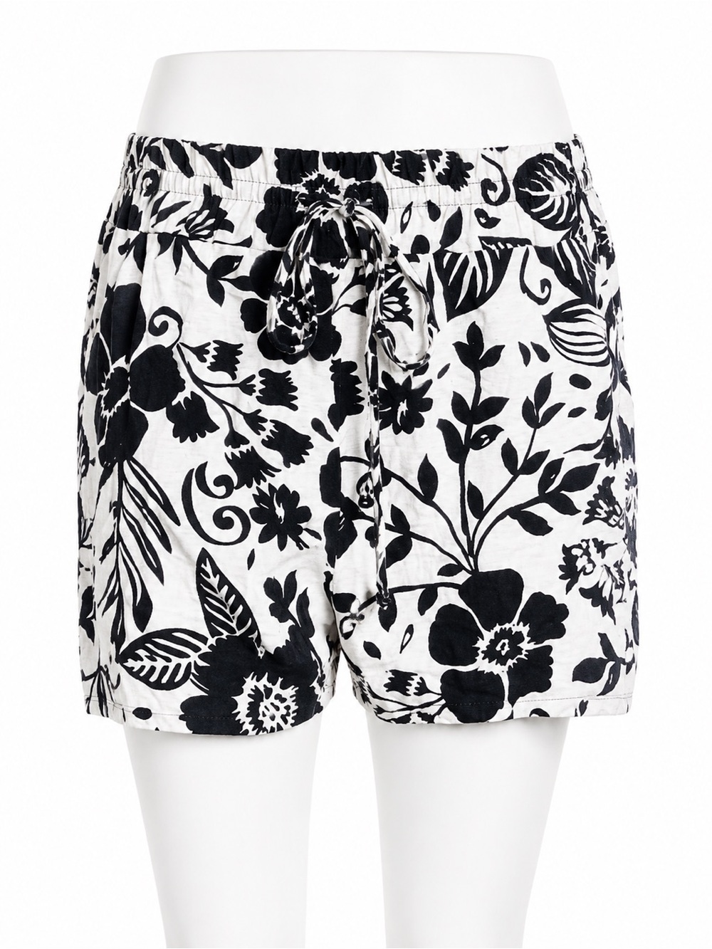 NWT Zara Floral Print Drawstring Shorts Size XL